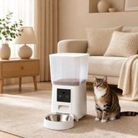 Distributeur automatique de nourriture et d'eau pour animaux de compagnie WiFi 2 en 1, 4L 3L, commande à distance par application, audio bidirectionnel, bols en acier, pour chat et chien