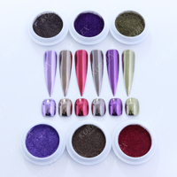 Poudre chromée pour nail art, 31 couleurs, effet miroir, brillant, pigment holographique solide pour ongles