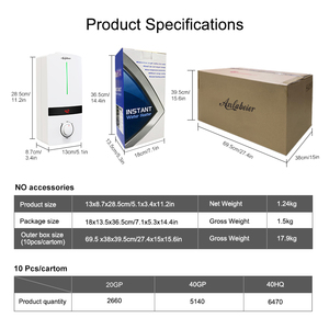 Scaldabagno elettrico senza serbatoio istantaneo per uso domestico 220V 5500W risposta rapida con Display digitale a LED - Product Image 2