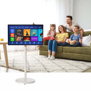 Tablette PC domestique 23,8 27 32 pouces avec rétroéclairage LED, écran tactile <span class=keywords><strong>gratuit</strong></span>, écran tactile blanc, téléviseur intelligent avec roulettes - Product Image 1