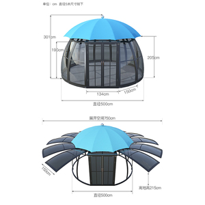Gazebo de Jardín Zuoan Zuoan Zuoan-garden Gazebo06 Bibo, Diseño Único, Marco de Aluminio con Recubrimiento en Polvo, Gazebo Redondo Impermeable para Jardín - Product Image 4