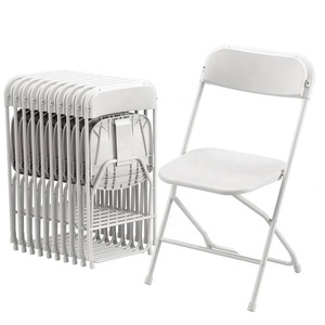 Barato al por mayor silla de plástico Metal blanco negro silla plegable al aire libre muebles de plástico silla y Mesa - Product Image 1