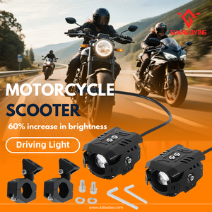 Pods Auxiliares LED Ámbar 3000K Sin Cableado para Motocicleta y Scooter, Faros Multifuncionales Antiniebla y de Conducción - Kit de Actualización con Luz de Relleno - Product Image 2