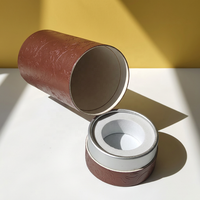 Tube en papier vide de 100 ml pour parfum, boîte cadeau, emballage rond pour cosmétiques et soins de la peau, boîte à parfum cylindrique en cuir noir de luxe de 30 ml