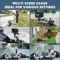 Support de fixation robuste pour guidon avec vis 1/4 et rotule, compatible avec caméra d'action, téléphone et moniteur pour moto et vélo