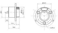 20M-10E Flansch buchse E Wasserdichter Stecker GX20 2-12-poliger Rundflansch-Kabelst ecker Aviation