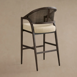 French Style Eco-Friendly <strong>Linen</strong> Wooden Bar Stool Modern Dining <strong>Chair</strong> for Home Hotel Restaurant Cafe School Customized - Product Image 3