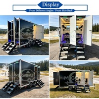Remorque WC portable commerciale haut de gamme à double essieu avec climatisation et sèche-mains, toilettes mobiles pour entreprises de location haut de gamme