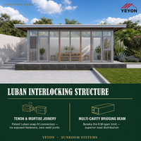 Yeyon OEM Serre en verre moderne et minimaliste pour la décoration de jardin panoramique, véranda extérieure résidentielle, maison en verre