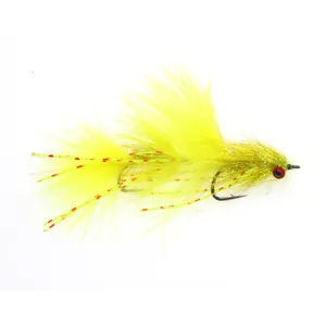Flash And Rubber Leg Fly Fishing Articulated Circus Peanut Streamer Flies For Trout Bass Shad Minnows Saltwater Fishing Flies