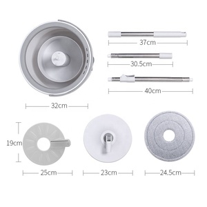 Nuovo Design 2023: Mop Rotante con Separatore Acqua Sporca, Sistema Mani Libere, Mop Piatto Rotante a 360°, Set Secchio per Pulizia - Product Image 3