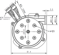 Ventilateur centrifuge électrique industriel miniature 24V 3,1 pouces, ventilateur sans balais CC 24V, usine de fabrication 8kpa avec pilote