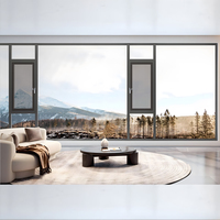 Ventana Abatible de Aluminio con Rotura de Puente Térmico de Acero Inoxidable, Diseño Personalizable, Moderna, Triple, para Cocina Exterior y Baño
