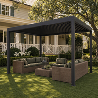 Pergola en aluminium à toit à lames orientables, design bioclimatique manuel, thermolaquée, idéale pour les toits tropicaux, les balcons, les bars et les pavillons – Meilleures ventes