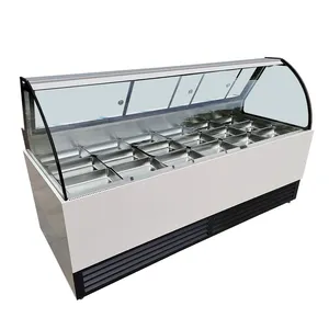 Balcão de geladeira do superfície, refrigerador de alimentos com exibição de carne refrigerada