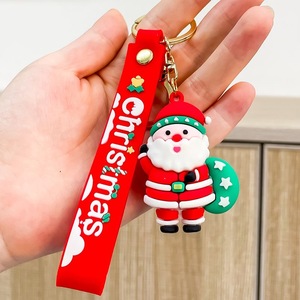 Porte-clés de Noël personnalisé en silicone 3D, design Père Noël, renne et pain d'épices, avec sangle assortie, cadeau pour le bonhomme de neige - Product Image 4