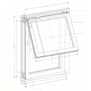 Fenêtre à ouverture vers l'extérieur en polyuréthane renforcé de fibre de verre (FRP) à <span class=keywords><strong>double</strong></span> <span class=keywords><strong>vitrage</strong></span> pour projet résidentiel de villa - Product Image 6