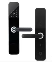 Cerradura inteligente de puerta de entrada de huellas dactilares semiautomática electrónica de seguridad con manija cerradura de puerta de vidrio inteligente cerradura de puerta eléctrica inteligente