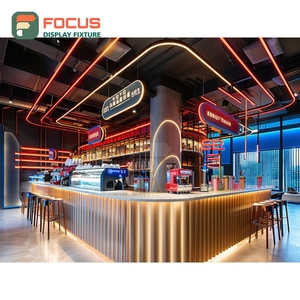 Vitrina Comercial para Café, Panel de Vidrio Alto, Exhibidor de Granos de Café, Vitrina para Cafetería en Color Nogal - Product Image 5