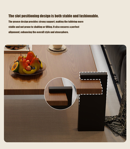 Sala de estar minimalista con textura natural y elegancia simple Mesa de centro de madera maciza Mesa de té - Product Image 3