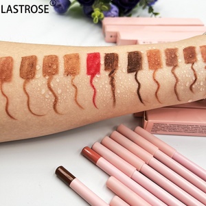 Pluma cosmética de labios marrón oscuro mate Natural negro de etiqueta privada con sacapuntas Lápiz Delineador de labios impermeable vegano al por mayor - Product Image 4