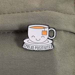 Pin logam Enamel lucu kepribadian untuk kedai kopi hadiah promosi cangkir kopi kancing lencana Pin kancing lencana - Product Image 6