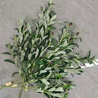 Tiges d'olivier artificielles, branches d'olivier avec feuilles et fruits en soie pour la décoration intérieure, la fabrication de couronnes, accessoires pour plantes