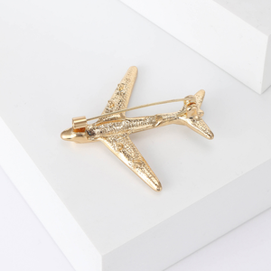 Broche en alliage d'avion avec strass créative de luxe pour hommes et enfants avec placage Accessoire de costume de mariage - Product Image 5