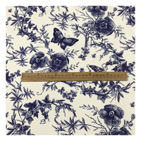 Tissu en rayonne certifié OEKO-TEX, écologique, imprimé numériquement, motif floral dessiné à la main, bleu uni tissé pour doublures et accessoires