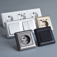 Offres Spéciales commutateurs et prise de style européen nouveauté prise de courant murale russe 16A avec port de charge USB + type-c panneau PC