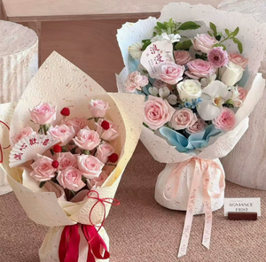 กระดาษไหมสีเขียวตัดด้วยมือ กระดาษใยสีพื้น สำหรับห่อช่อดอกไม้ สำหรับจัดดอกไม้ บรรจุภัณฑ์งานศิลปะดอกไม้ - Product Image 3