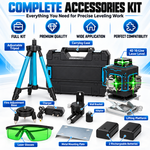 DERUIDA Niveau laser vert 4D 16 lignes 360° auto-nivelant haute précision avec télécommande pour la construction - Product Image 2