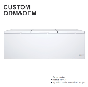 Congélateur Coffre Horizontal Xiangming Vente Directe d'Usine Grande Capacité 1000 L à Deux <span class=keywords><strong>Battants</strong></span> Vitré pour Restaurant - Product Image 1