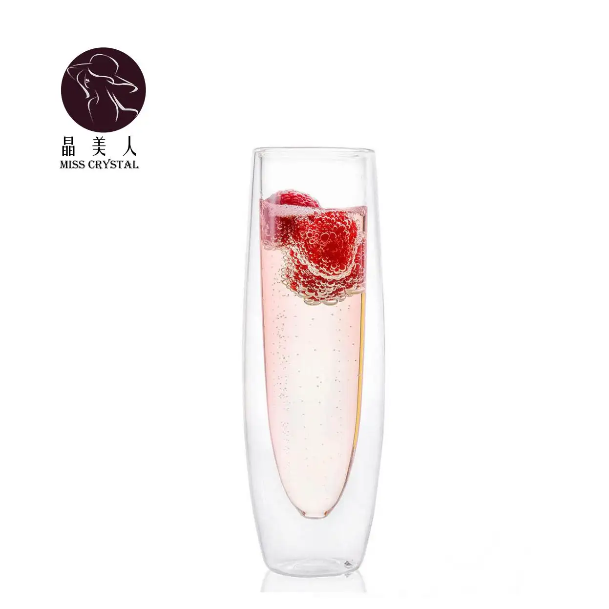 5OZ bicchieri scintillanti senza mani a doppia parete Highball bicchieri da vino rosso vetro trasparente gruppo Champagne