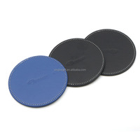 Ensemble de sous-verres personnalisés en cuir véritable PU de qualité supérieure avec logo gravé au laser pour cadeau promotionnel