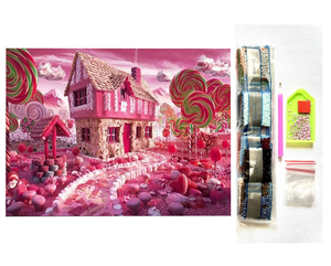 Genuino 30*40 cm cartone animato rosa casa 5D pittura <span class=keywords><strong>diamante</strong></span> e parete Art kit per adulti decorazione completa trapano parete - Product Image 2