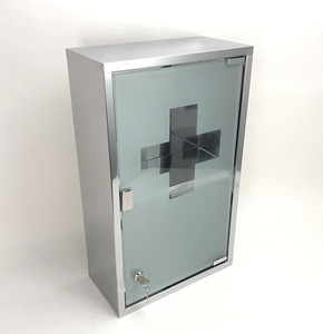 Boîte à médicaments murale à deux niveaux en acier inoxydable, trousse de premiers soins d'urgence, boîte médicale, rangement, armoire à médicaments - Product Image 2