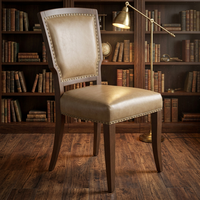 Chaise de salle à manger moderne et contemporaine pliable en cuir et bois massif pour usage domestique et restaurant