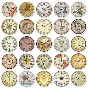 50PCS Factory Wholesale PVC Material Waterproof Eco Friendly Vintage <strong>Clock</strong> Sticker for Notebook Desktop Decoration Sticker - Product Image 3