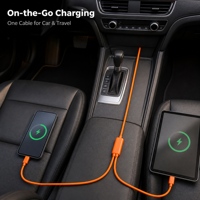 Cable USB C 2 en 1, 60W PD, Carga Rápida, Trenzado de Nailon, Divisor Tipo C e iOS, Sincronización de Datos para iPhone 15 16 Samsung Android