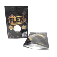 Pochette debout noire mate avec fenêtre zippée, sac en mylar de qualité alimentaire, fond plat pour noix, fruits secs, emballage de bonbons de qualité supérieure