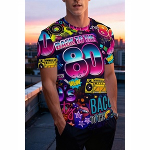 2026 Hot Sale <strong>80s</strong> Retro 3d Printed Polyester Breathable Short-Sleeved Top <strong>Men's</strong> T-Shirt - Product Image 2