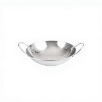 Wok commercial de grande taille en acier inoxydable de 7 à 11 pouces, ustensile de cuisine chinois de renommée, petit wok rond pour la maison