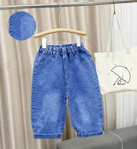 Conjunto de Pantalones Cortos de Mezclilla Holgados de Moda para Niños, Transpirables, Ecológicos, con Cintura Elástica, Casuales, de Verano, hasta la Rodilla, Finos - Product Image 2