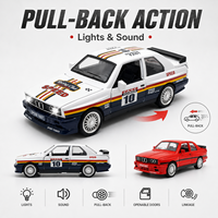 Modèle réduit E30 M3 classique à l'échelle 1:32, en alliage, avec livery de course, à rétrofriction, portes ouvrables, voiture de luxe rétro en métal écologique