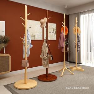 Bamboo Coat <b>Rack</b> Floor Standing Minimalist Design Stable Wood <b>Clothes</b> Hanger For Bedroom Living Room - Product Image 2