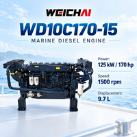 Moteur marin WEICHAI WD10C170-15 125 kW 170 CV 1500 tr/min 6 cylindres refroidi par eau pour les navires de pêche commerciale, de transport de marchandises et utilitaires