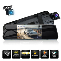 Enregistreur de voiture 2K à double objectif 10 pouces plein écran 1080P Streaming Media DVR de voiture avec GPS Vision nocturne Caméra de tableau de bord de voiture