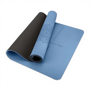 Tapis de <span class=keywords><strong>yoga</strong></span> et de pilates imperméable et antidérapant, longueur 183 cm, ajustement universel, double couleur, 6 mm TPE, avec sac et sangle - Product Image 4