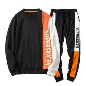 Groothandel broek 2pcs mannen-Hoge Kwaliteit Fashion Crewneck Sweatshirt En Mens Sport Broek 2 Stuks Sportkleding Trainingspak